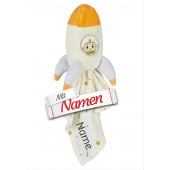 Sterntaler Schmusetuch Rakete Weltraum mit Namen bestickt personalisiert, M 25 cm