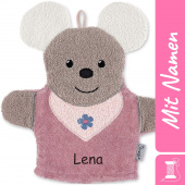 Sterntaler Spiel-Waschhandschuh Maus Mabel Rosa, bestickt