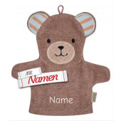 Sterntaler Waschhandschuh Bär Bo mit Namen bestickt, personalisiertes Baby Geschenk