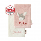 Sterntaler Waschhandschuh (2er Set) Emmi Girl, personalisiertes Mädchen Geschenk zur Geburt / Taufe