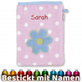 Sterntaler Waschhandschuh Blume Katharina, Rosa, bestickt