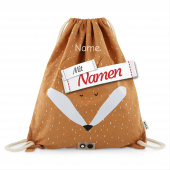 Trixie Turnbeutel mit Namen bestickt Mr. Fox Fuchs – für Kita, Schule und Sport