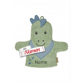 Waschlappen mit Namen bestickt DINO Rexi Dinosaurier von Sterntaler