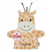 Waschlappen mit Namen bestickt Giraffe Kaya Giraffe von Sterntaler – personalisiertes Babygeschenk aus Baumwolle