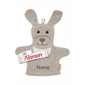 Waschlappen mit Namen bestickt Hund Lucky Hund &ndash; Sterntaler Waschhandschuh aus Baumwolle, personalisiertes Geschenk f&uuml;r Baby und Kind