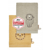 Waschlappen mit Namen bestickt Löwe Leo Doppelpack von Sterntaler