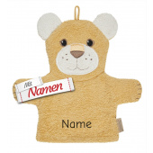 Waschlappen mit Namen bestickt Löwe Leo von Sterntaler – aus Baumwolle, hautfreundlich, für Baby und Kleinkind