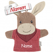 Waschlappen personalisiert Esel Emmily & Emmilius von Sterntaler – Waschhandschuh mit Namen bestickt