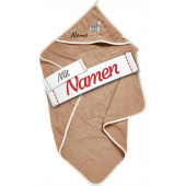 Zebra Kapuzenhandtuch mit Namen personalisiert – Playshoes Wildtiere Kapuzentuch bestickt für Baby und Kleinkind