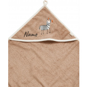 Zebra Kapuzenhandtuch mit Namen personalisiert – Playshoes Wildtiere Kapuzentuch bestickt für Baby und Kleinkind