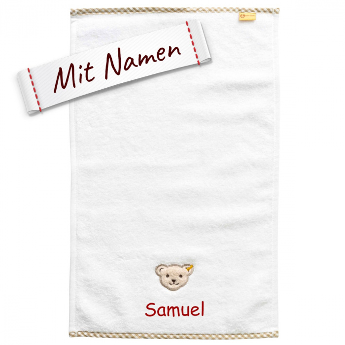 Steiff Kinderhandtuch, Weiß Sky 30x50, bestickt