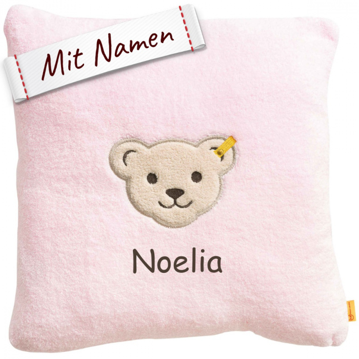 Steiff Bär Kuschel-Kissen & Babykissen, Rosa, bestickt