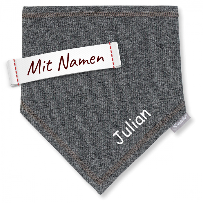 Sterntaler Halstuch Anthrazit, Klettverschluss, bestickt