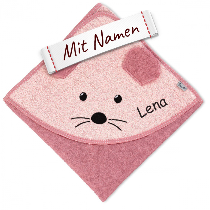 Sterntaler Kapuzenhandtuch Maus Mabel, personalisiertes Weihnachtsgeschenk, bestickt