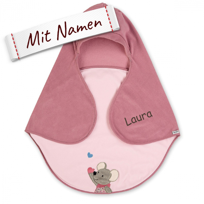 Sterntaler Babyschale Einschlagdecke Maus Mabel Rosa, bestickt