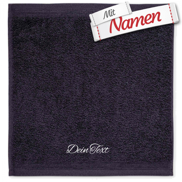 MÖVE Seiftuch 30x30 Dark Grey Dunkelgrau (820), bestickt