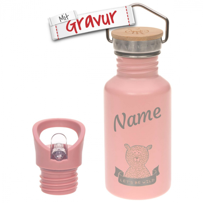 Lässig personalisierte Kinderflasche, Geschenk für Mädchen zur Einschulung mit Gravur
