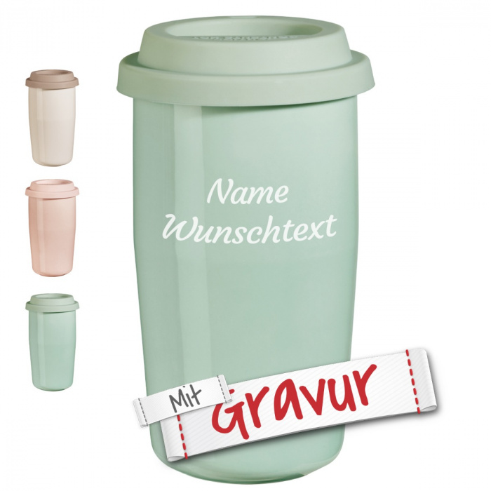 cup&go Thermobecher, mint mit Gravur