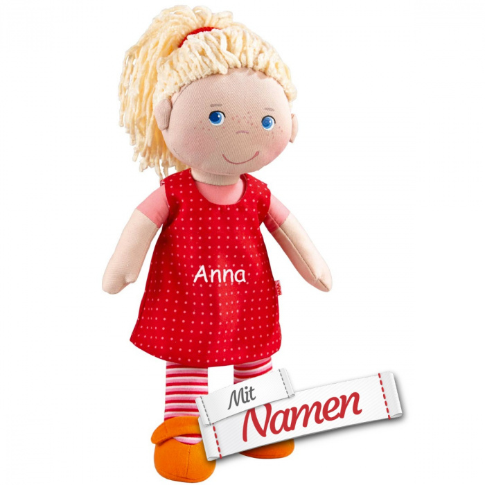 HABA Puppe Annelie - Personalisiertes Mädchen Geschenk zu Weihnachten, bestickt