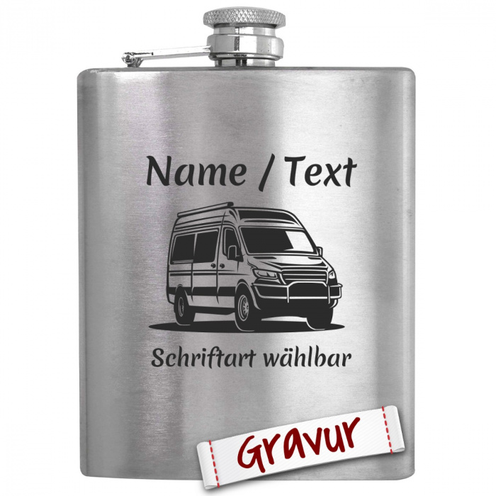 Gravierter Flachmann für Camping-Liebhaber, Tolle Geschenkidee zum Vatertag mit Gravur