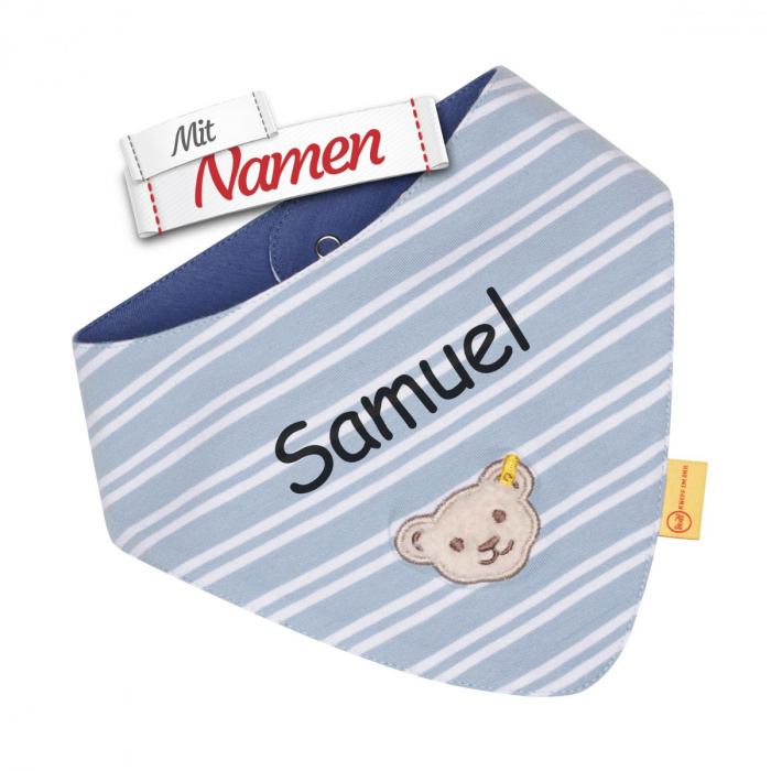 Steiff Halstuch Chambray Blue, bestickt