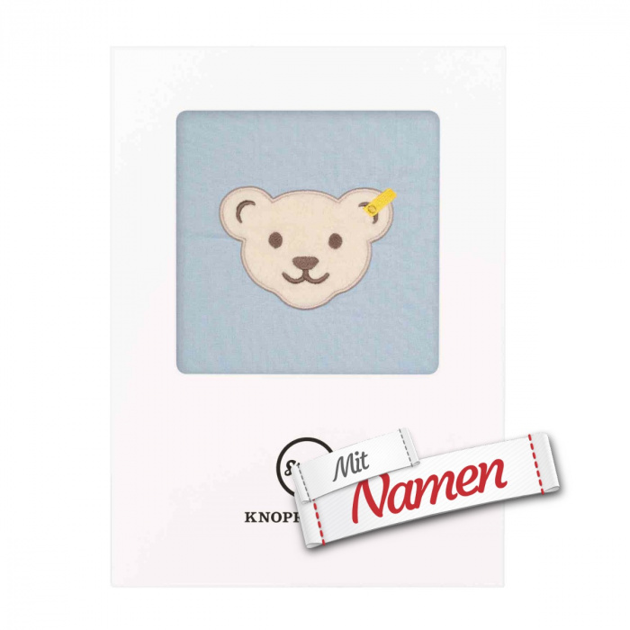 Geschenk zur Geburt: Steiff GOTS Babydecke mit Namen bestickt, Kuscheldecke personalisiert