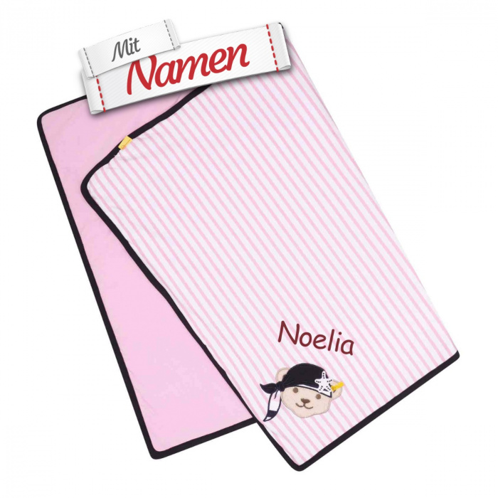 Baby Geschenk: Individuelle Steiff Decke Sweet Lilac mit Namen personalisiert, bestickt