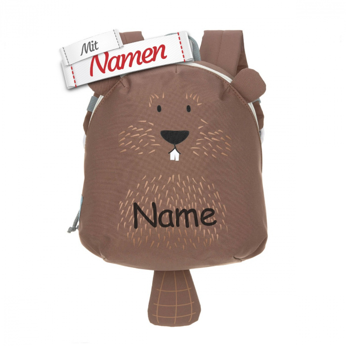 Lässig personalisierter Kinderrucksack About Friends Beaver, Geschenk Kinder Geburtstag, bestickt