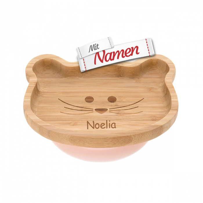 Lässig Personalisierter Maus Kinderteller mit Namen (Gravur) mit Saugnapf von LÄSSIG, Kinder Geschenk zum 1. Geburtstag