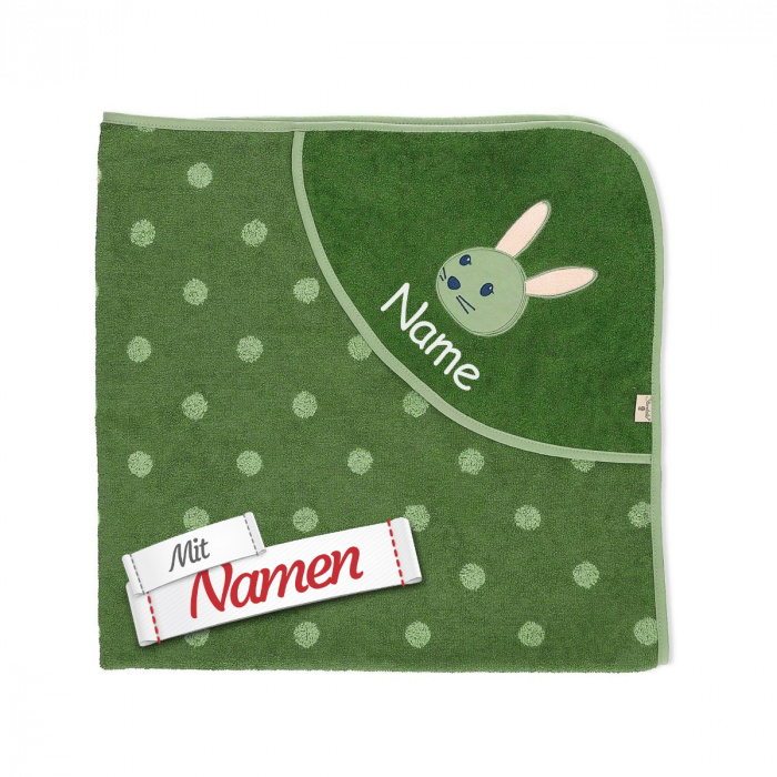 Sterntaler GOTS Badetuch 100x100 Hase Kinni mit Punkten, bestickt