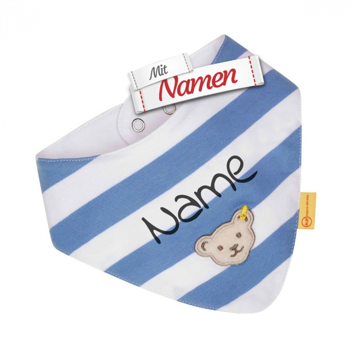 Steiff Halstuch mit Namen personalisiert, Under The Surface, granada sky, Geschenk zur Geburt, bestickt