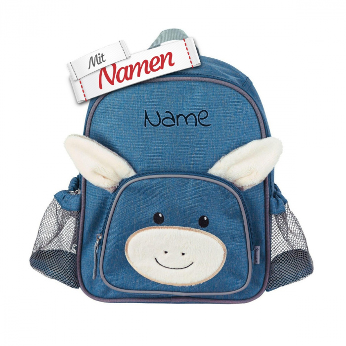 Personalisierter Sterntaler Kindergartenrucksack Esel Emmi, Geschenk für Kita-Start, bestickt