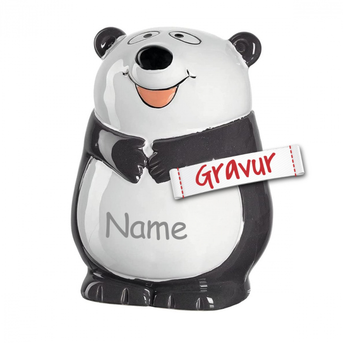 LEONARDO Leonardo Bambini Panda Spardose, Geschenk zur Konfirmation & Einschulung personalisiert mit Gravur