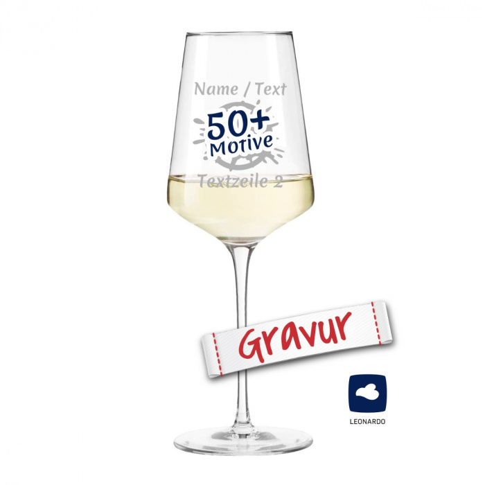 Personalisiertes LEONARDO Weinglas, Geschenk für Geburtstag oder Jahrestag mit Gravur