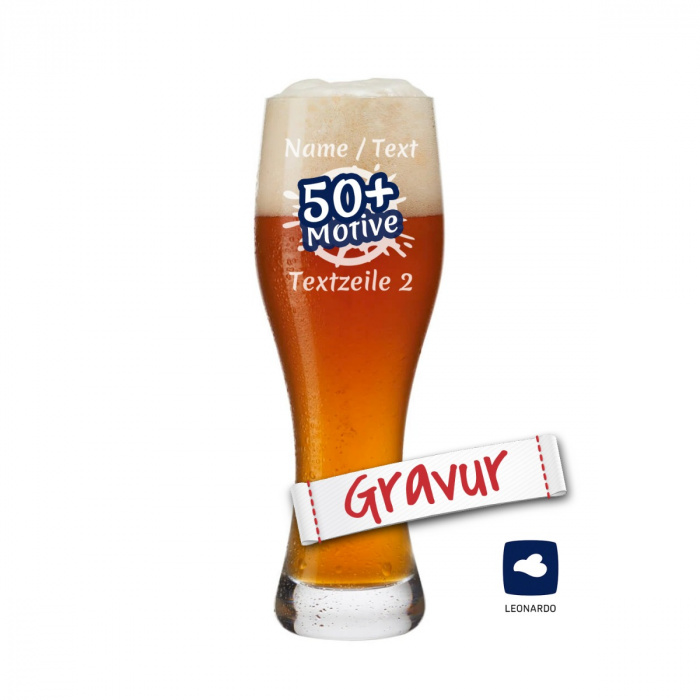 Bierglas mit Gravur, LEONARDO TAVERNA - Bier Geschenk für Papa & Biertrinker