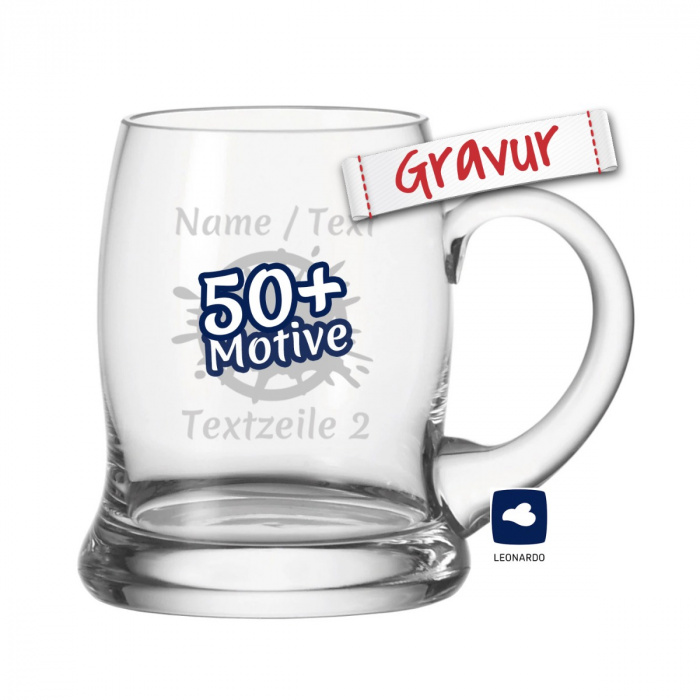 Personalisierter LEONARDO Bierseidel BRAUHAUS, Graviertes Geschenk für Biertrinker mit Gravur