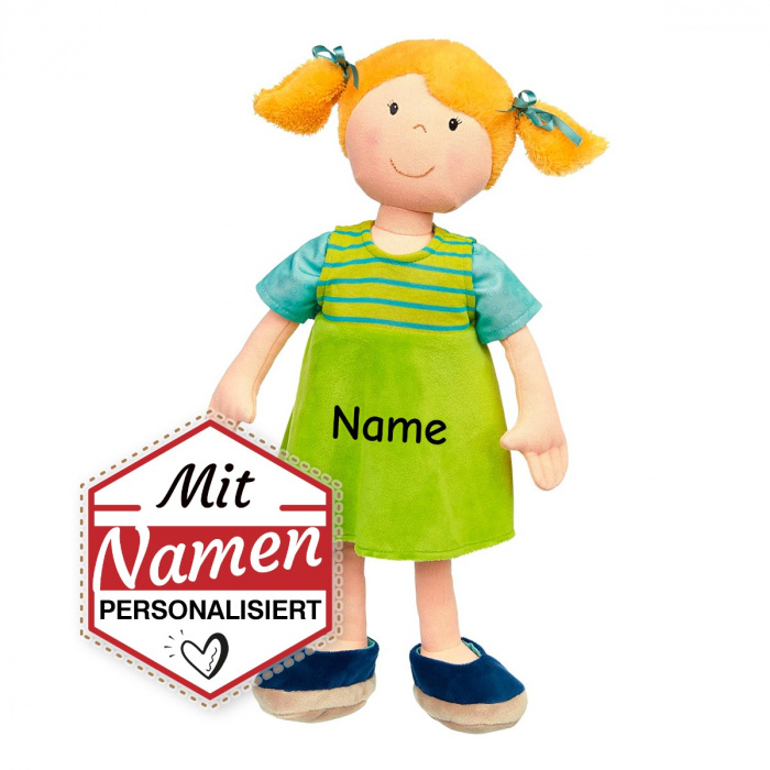 Sigikid Puppe Quendy türkis-grün, bestickt