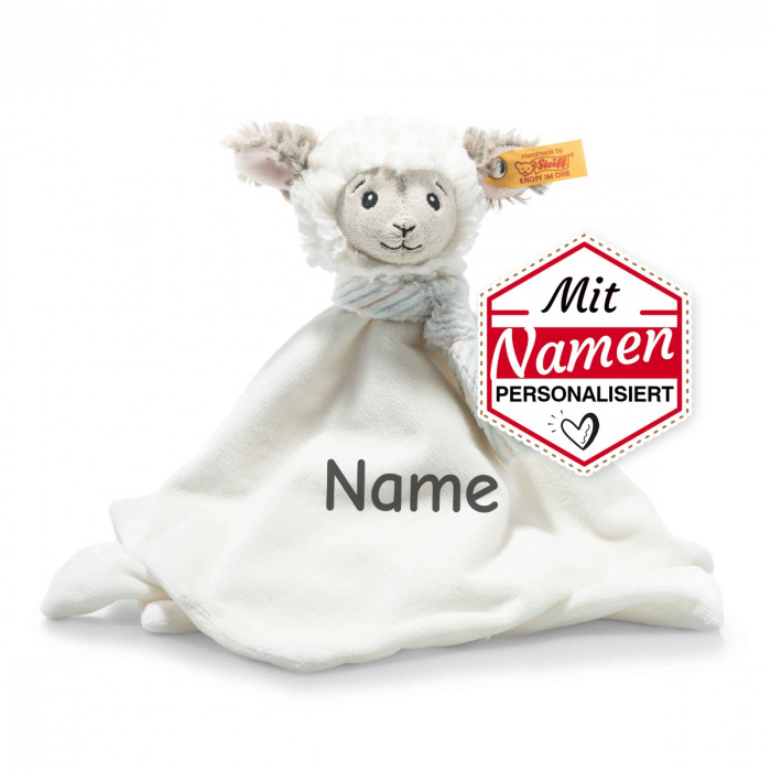 Steiff Lita Lamm Kuscheltuch mit Namen, personalisierbares Geschenk zur Geburt & Taufe, bestickt