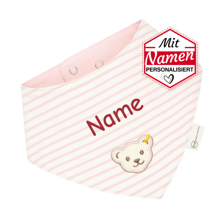 Steiff Mädchen Halstuch mit Namen, Geschenk personalisiert zur Geburt / Taufe, bestickt