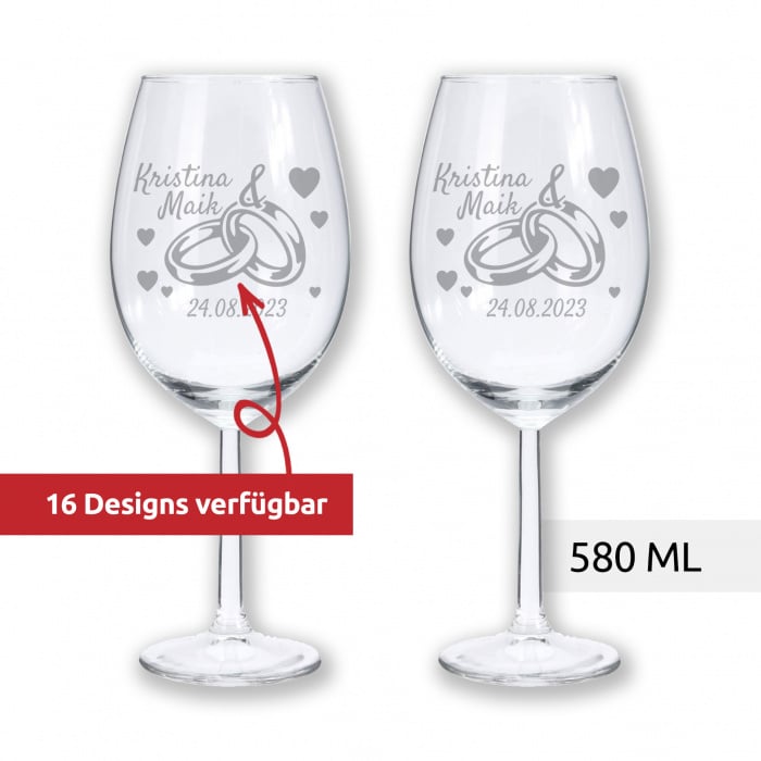 LALALO Hochzeitsgläser Gravur – Namens-Unikat Hochzeit