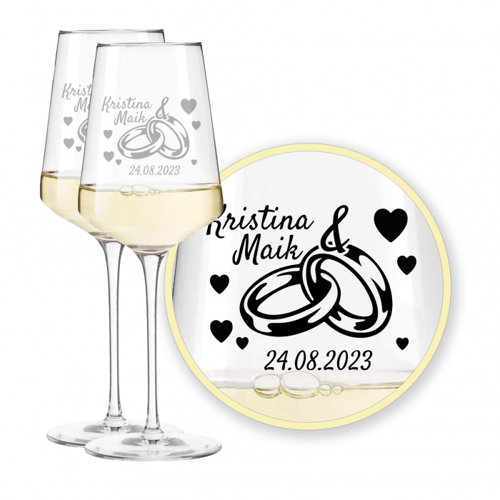 Leonardo Puccini Hochzeit Weinglas, Ewigkeitsringe