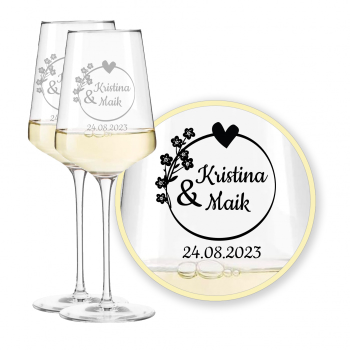 LEONARDO Leonardo Puccini Hochzeit Weinglas, Blütenzauber mit Gravur