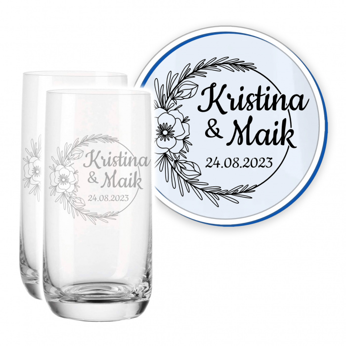 Leonardo Hochzeit Trinkglas (2 St.), Rosenromantik