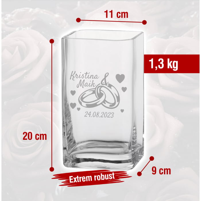 LEONARDO Personalisierte Hochzeitsvase mit Gravur - Geschenkidee,