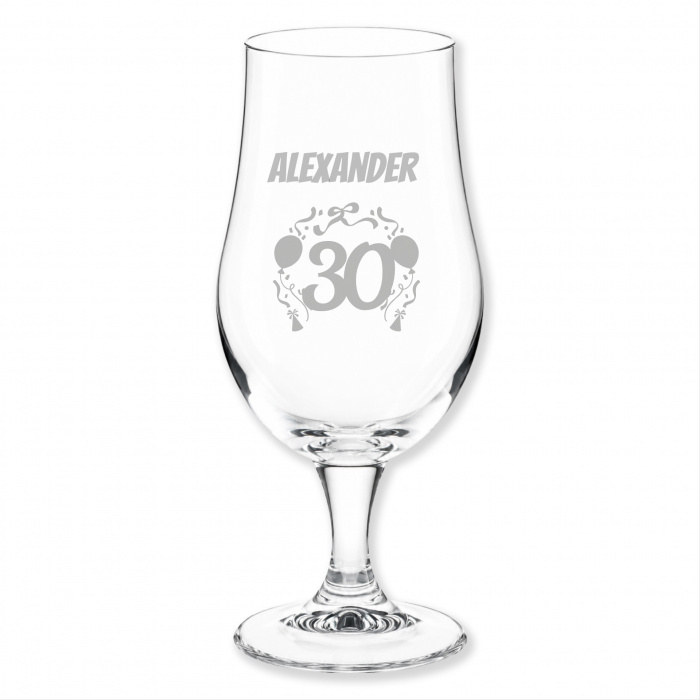 30. Geburtstag, Biertulpe Bierglas, Motiv 30. Geburtstag