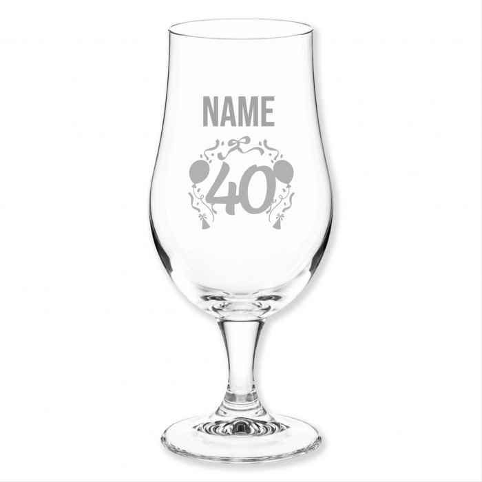 40. Geburtstag, Bierglas, Gravur