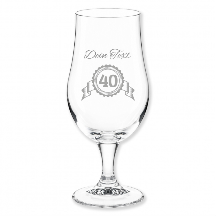 40. Geburtstag, Bierglas, Gravur