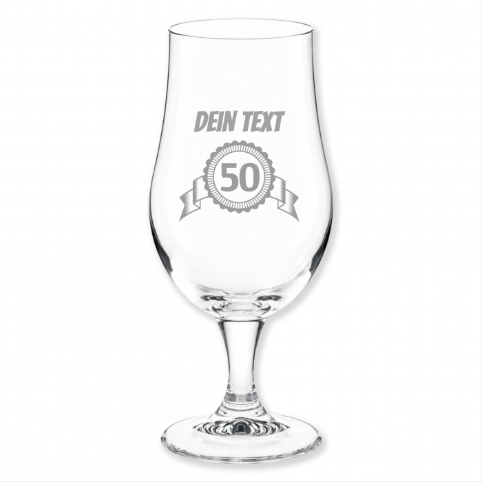 50. Geburtstag, Bierglas, Gravur