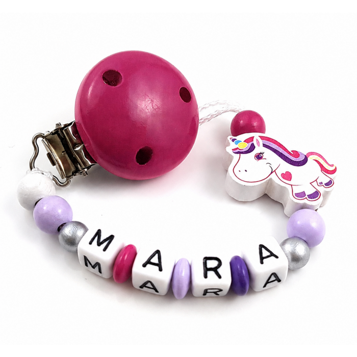 Einhorn Schnullerkette Einhorn, Rosa Pink