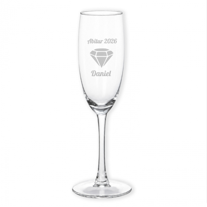 Examen Geschenk Sektglas mit Diamantgravur